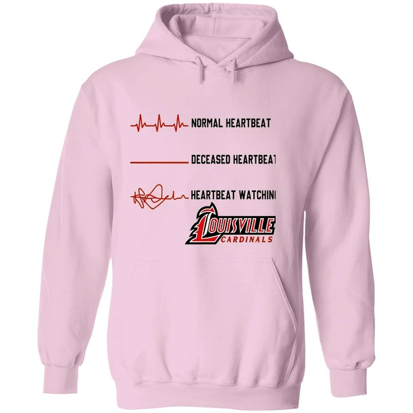 Louisville Cardinals Normal Heartbeat Deceased Heartbeat Heartbeat Watching Hoodie - Image 5