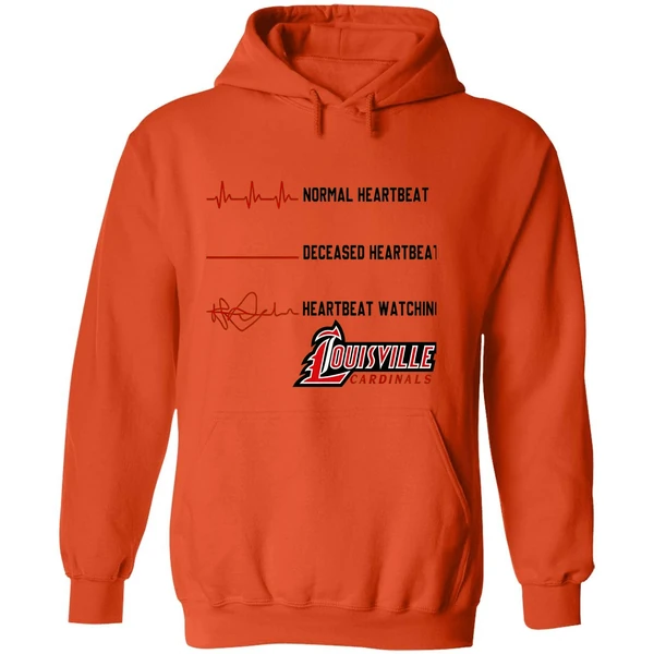Louisville Cardinals Normal Heartbeat Deceased Heartbeat Heartbeat Watching Hoodie - Image 6
