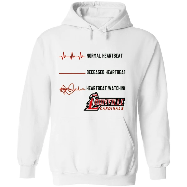 Louisville Cardinals Normal Heartbeat Deceased Heartbeat Heartbeat Watching Hoodie - Image 8