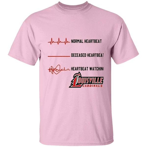 Louisville Cardinals Normal Heartbeat Deceased Heartbeat Heartbeat Watching Shirt - Image 2