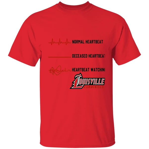 Louisville Cardinals Normal Heartbeat Deceased Heartbeat Heartbeat Watching Shirt - Image 4