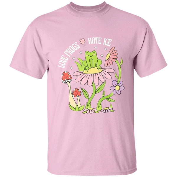 Love Frogs Hate Ice Resist Portland Frog I Stand With Frog Protest Floral Shirt - Image 2