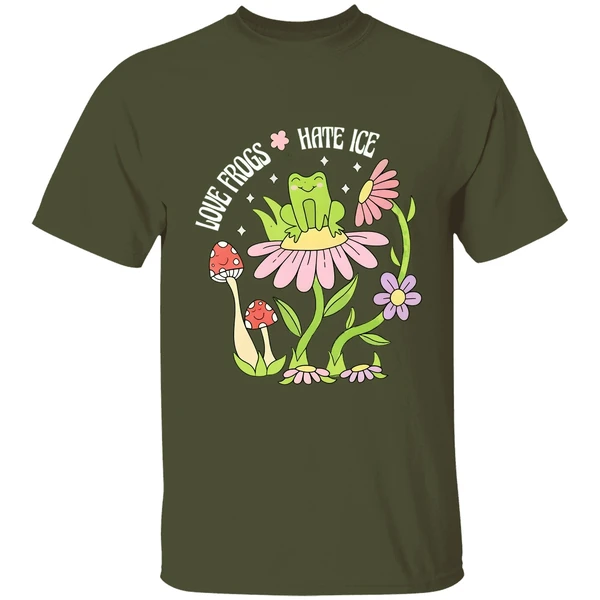 Love Frogs Hate Ice Resist Portland Frog I Stand With Frog Protest Floral Shirt - Image 3