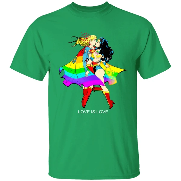 Love Is Love Supergirl And Wonder Woman Lgbt Shirt