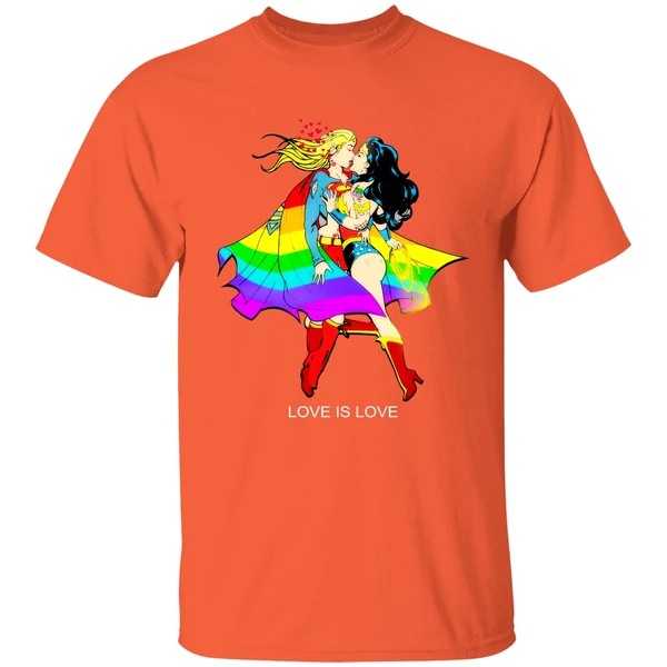Love Is Love Supergirl And Wonder Woman Lgbt Shirt - Image 5