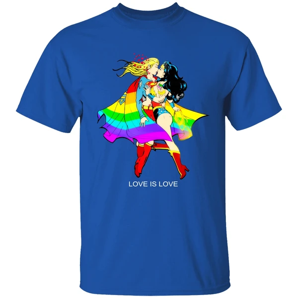Love Is Love Supergirl And Wonder Woman Lgbt Shirt - Image 7