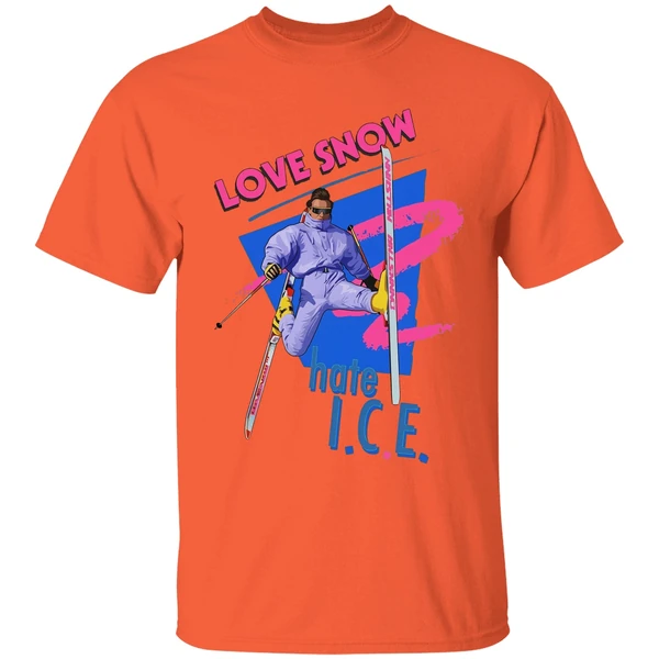 love snow hate ice skiing shirt orange