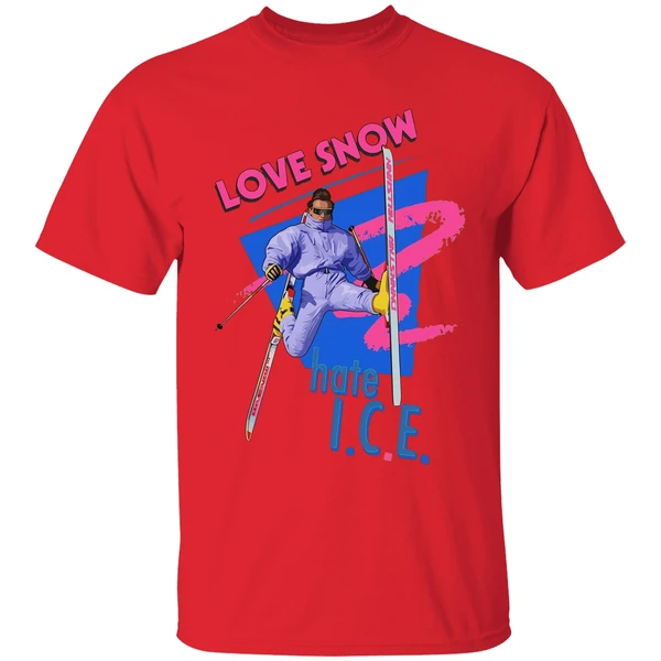 Love Snow Hate Ice Skiing Shirt - Image 4