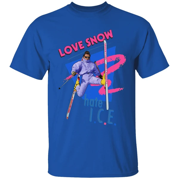 love snow hate ice skiing shirt royalblue