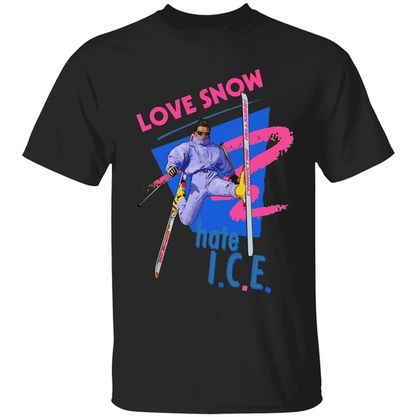Love Snow Hate Ice Skiing Shirt - Image 7
