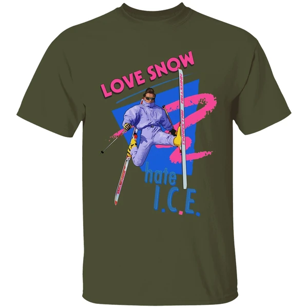 Love Snow Hate Ice Skiing Shirt - Image 9