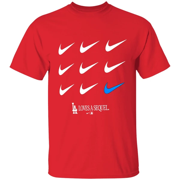 Loves A Sequel Los Angeles Dodgers Nike 2025 World Series Champions Shirt - Image 6