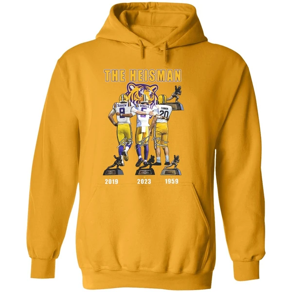 Lsu Tigers The Heisman Trophy Jayden Daniels Joe Burrow Billy Cannon Hoodie