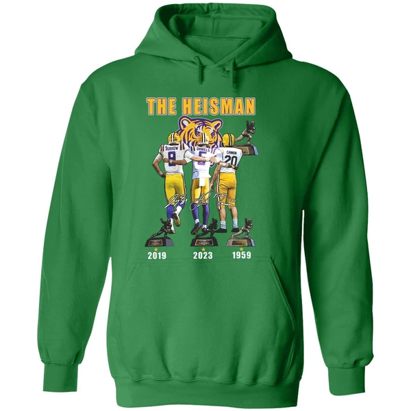 Lsu Tigers The Heisman Trophy Jayden Daniels Joe Burrow Billy Cannon Hoodie - Image 2