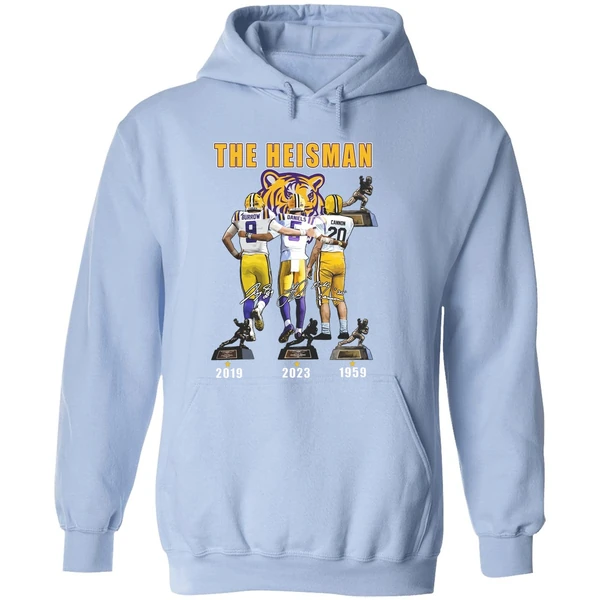 Lsu Tigers The Heisman Trophy Jayden Daniels Joe Burrow Billy Cannon Hoodie - Image 4