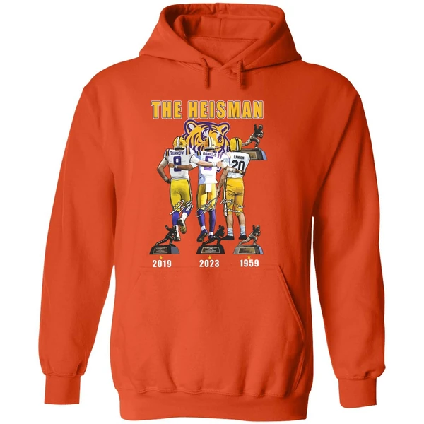 Lsu Tigers The Heisman Trophy Jayden Daniels Joe Burrow Billy Cannon Hoodie - Image 6