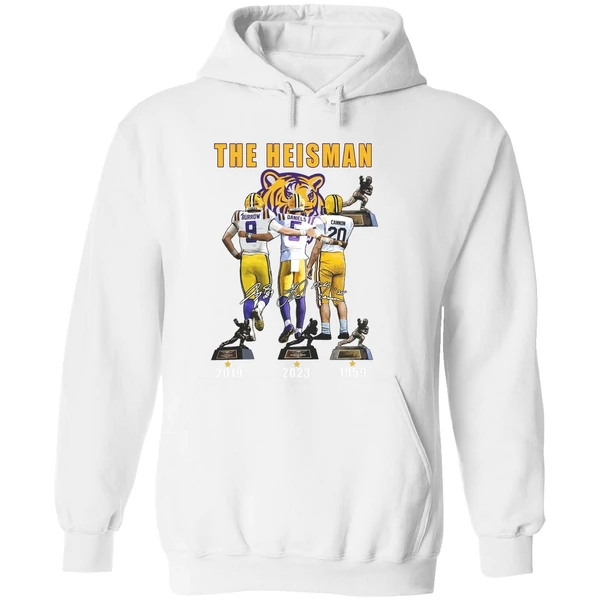 Lsu Tigers The Heisman Trophy Jayden Daniels Joe Burrow Billy Cannon Hoodie - Image 8