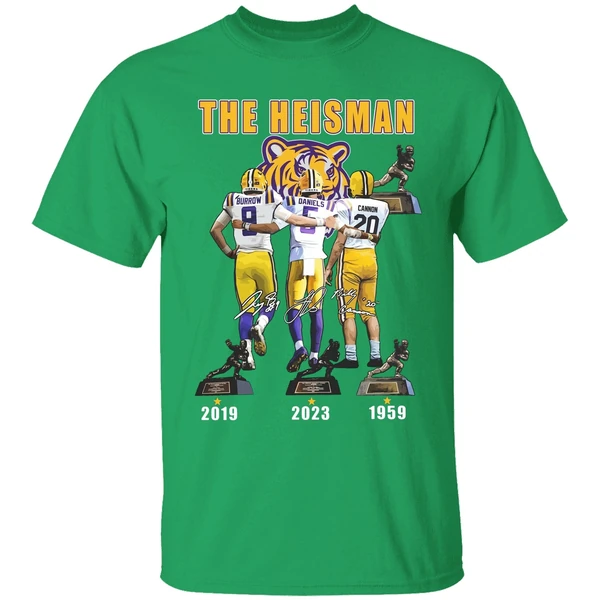 Lsu Tigers The Heisman Trophy Jayden Daniels Joe Burrow Billy Cannon Shirt - Image 2