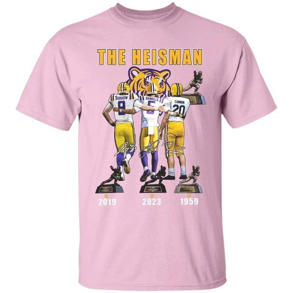 lsu tigers the heisman trophy jayden daniels joe burrow billy cannon shirt lightpink