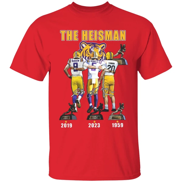 Lsu Tigers The Heisman Trophy Jayden Daniels Joe Burrow Billy Cannon Shirt - Image 7
