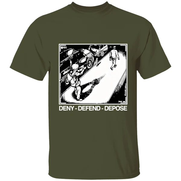 luigi deny defend depose camera shooting ceo rec shirt militarygreen