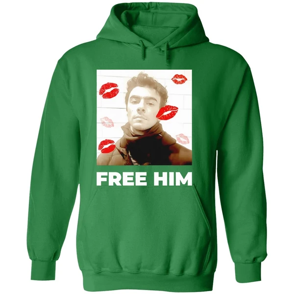 Luigi Mangione Free Him Lips Hoodie - Image 2