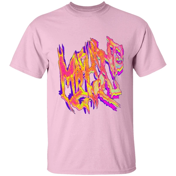 machine girl colorful logo shirt lightpink