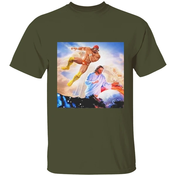 Macho Man Randy Savage Elbow Drop Jesus Shirt - Image 4