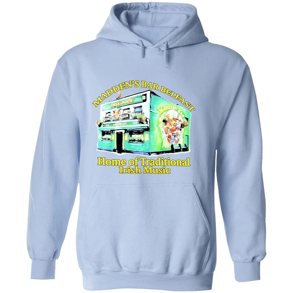 Maddens Bar Belfast Home Of Traditional Irish Music Hoodie - Image 4
