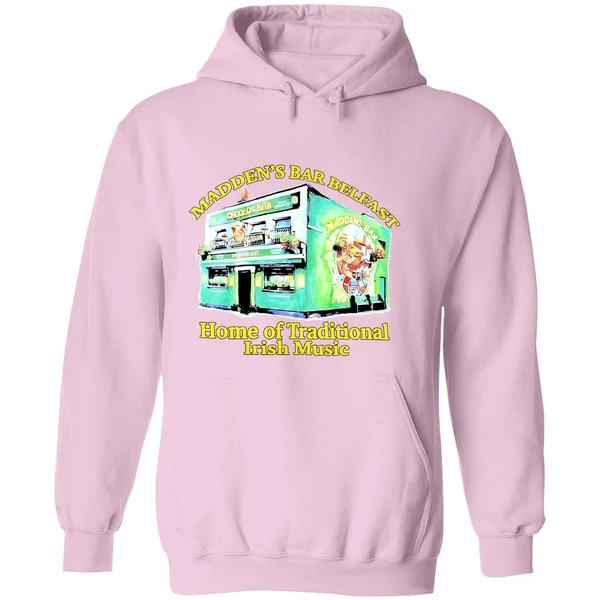 Maddens Bar Belfast Home Of Traditional Irish Music Hoodie - Image 5