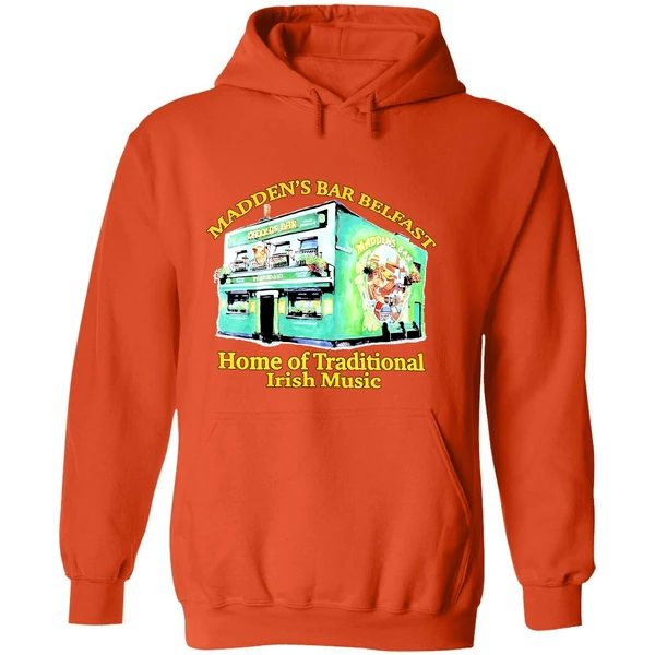Maddens Bar Belfast Home Of Traditional Irish Music Hoodie - Image 6