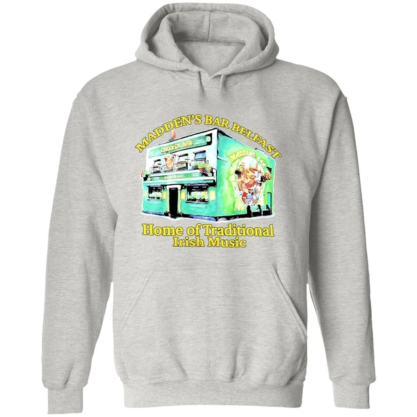 Maddens Bar Belfast Home Of Traditional Irish Music Hoodie - Image 9