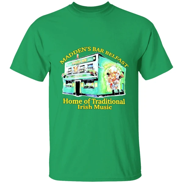 Maddens Bar Belfast Home Of Traditional Irish Music Shirt - Image 2