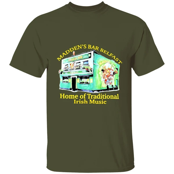 Maddens Bar Belfast Home Of Traditional Irish Music Shirt - Image 4