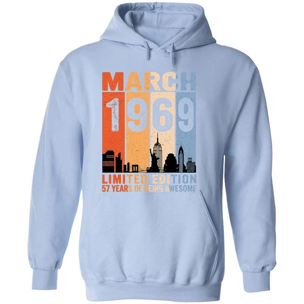 March 1969 Limited Edition 57 Years Of Being Awesome City Vintage Hoodie - Image 4