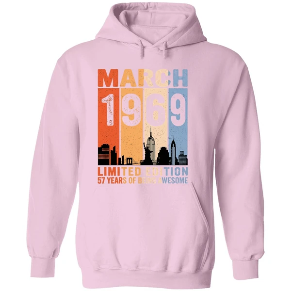 March 1969 Limited Edition 57 Years Of Being Awesome City Vintage Hoodie - Image 5