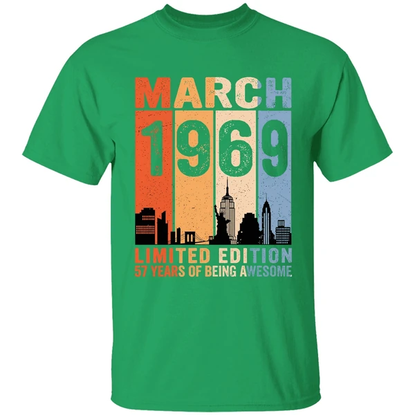 March 1969 Limited Edition 57 Years Of Being Awesome City Vintage Shirt - Image 2