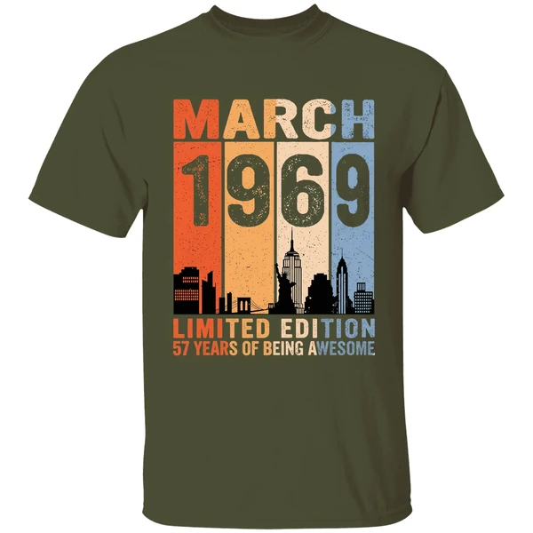 March 1969 Limited Edition 57 Years Of Being Awesome City Vintage Shirt - Image 4