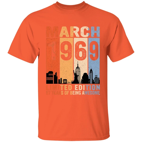 March 1969 Limited Edition 57 Years Of Being Awesome City Vintage Shirt - Image 6