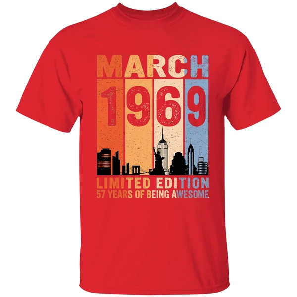 March 1969 Limited Edition 57 Years Of Being Awesome City Vintage Shirt - Image 7