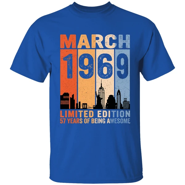 March 1969 Limited Edition 57 Years Of Being Awesome City Vintage Shirt - Image 8