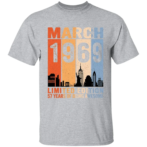 March 1969 Limited Edition 57 Years Of Being Awesome City Vintage Shirt - Image 9
