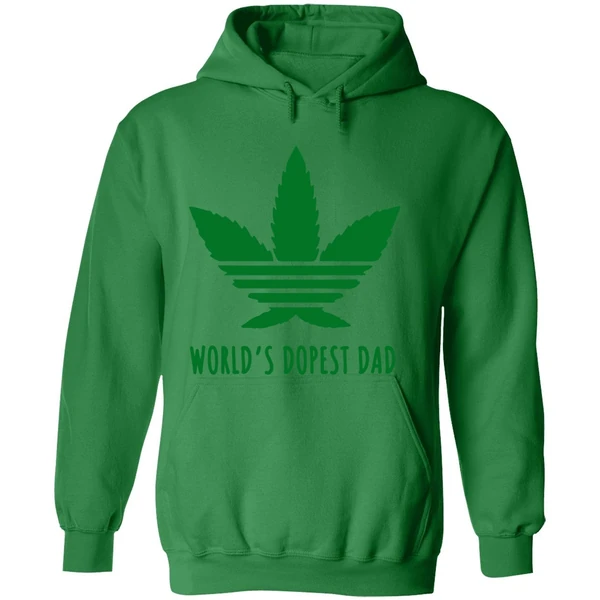 Marijuana World's Dopest Dad Black Hoodie - Image 2