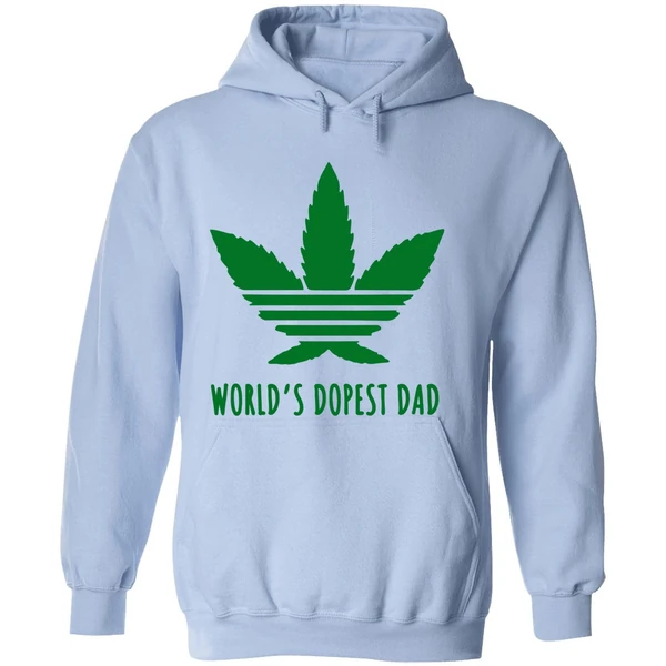 Marijuana World's Dopest Dad Black Hoodie - Image 4