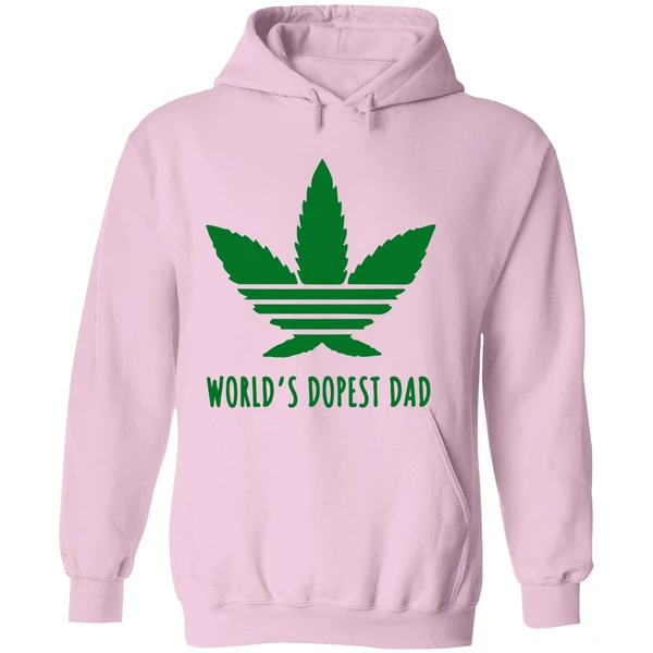 Marijuana World's Dopest Dad Black Hoodie - Image 5