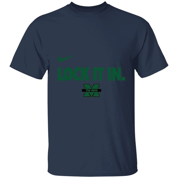 marshall university basketball lock it in shirt navy