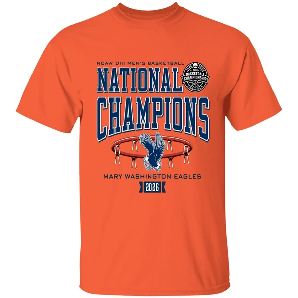 mary washington eagles ncaa division ii mens basketball national champions 2026 shirt orange
