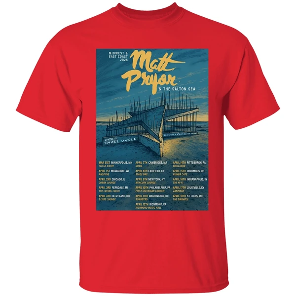 matt pryor midwest and east coast 2026 tour poster shirt red