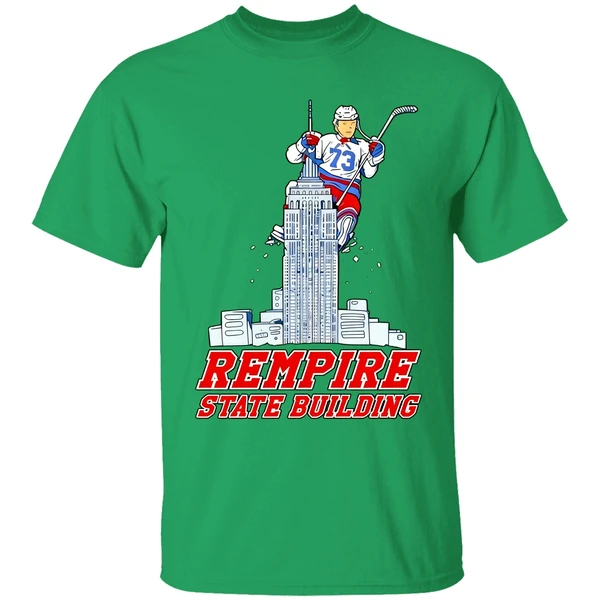 Matt Rempe 73 Empire State Building New York Rangers Shirt - Image 8
