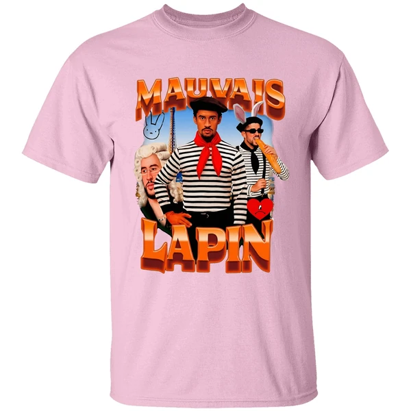 mauvais lapin bad bunny graphic shirt lightpink